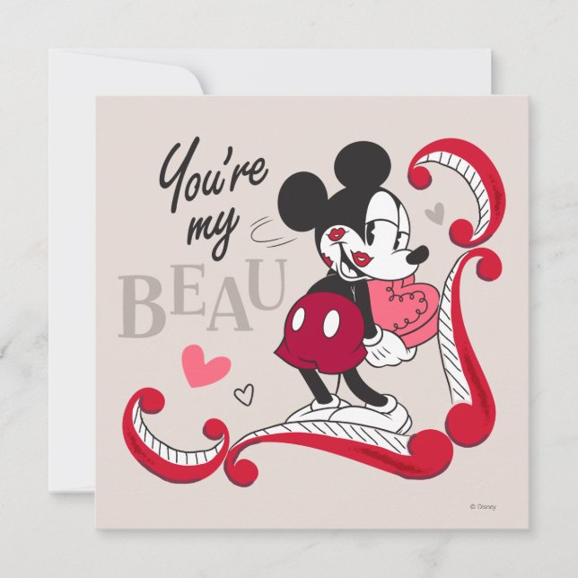 Cartes Pour Fêtes Annuelles Mickey - Vous êtes mon Beau Valentine (Devant)
