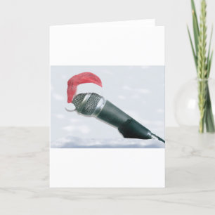Cartes Pour Fêtes Annuelles Microphone de casquette de Père Noël vieux