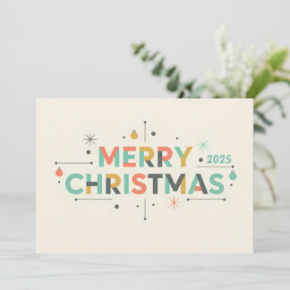 Cartes Pour Fêtes Annuelles Mid-Century Merry Christmas – Retro Style