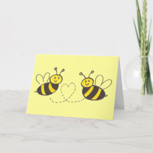 Cartes Pour Fêtes Annuelles Miel abeilles avec Heureuse Sainte-Valentin de coe