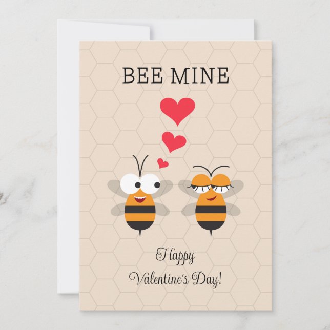 Cartes Pour Fêtes Annuelles Miel d'abeille Miel d'abeille Mignonne Saint Valen (Devant)