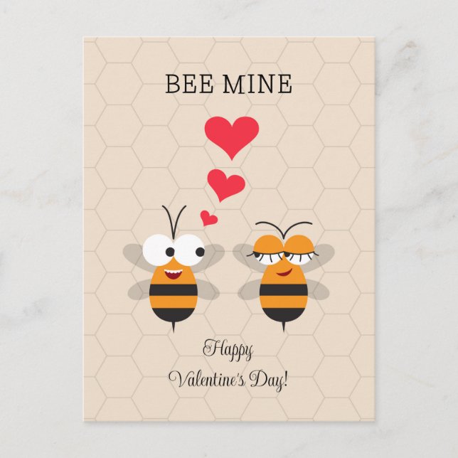Cartes Pour Fêtes Annuelles Miel d'abeille Miel d'abeille Mignonne Saint Valen (Devant)