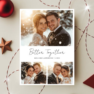 Cartes Pour Fêtes Annuelles Mieux Ensemble Noël mignon Couple photo amusante