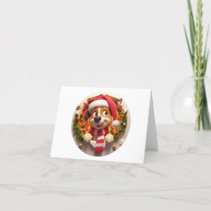 Cartes Pour Fêtes Annuelles Mignon Chien Double Face qui Explose 