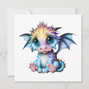 Cartes Pour Fêtes Annuelles Mignon et adorable bébé dragon kawaii