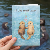 Mignon loutre Saint-Valentin amour animal