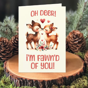 Cartes Pour Fêtes Annuelles Mignon Oh Cerf ! Je suis Faon de Vous la Saint-Val