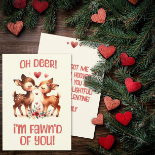 Cartes Pour Fêtes Annuelles Mignon Oh Cerf ! Je suis Faon de Vous la Saint-Val