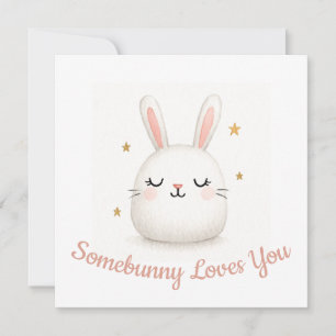 Cartes Pour Fêtes Annuelles Mignon Somebunny Vous Aime Lapin Personnalisable