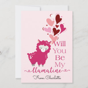 Cartes Pour Fêtes Annuelles Mignonne Be My Valentine Llama