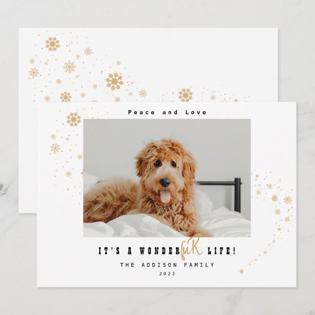 Cartes Pour Fêtes Annuelles Mignonne C'est une merveilleFUR Vie animal de comp (Devant / Derrière)