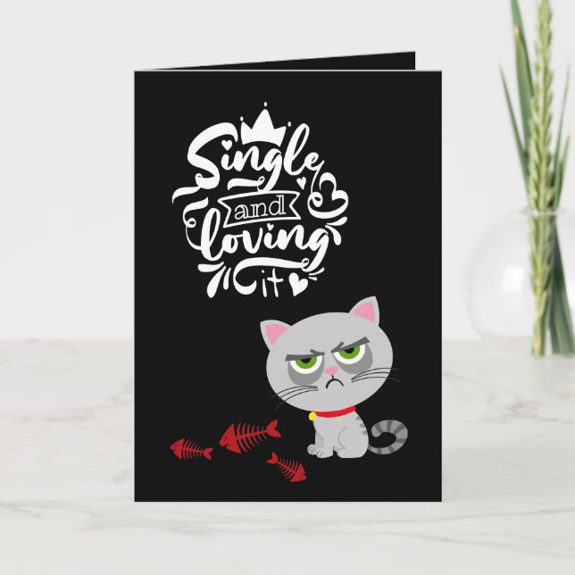 Cartes Pour Fêtes Annuelles Mignonne chat agacé mendiant pour Valentine | Drôl (Devant)