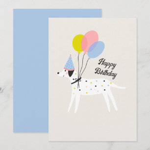 Cartes Pour Fêtes Annuelles Mignonne chien de fête pastel couleur heureux anni