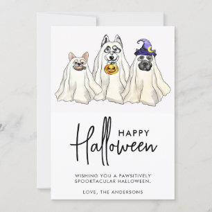 Cartes Pour Fêtes Annuelles Mignonne Chien Fantômes Drôle Animaux Animaux Anim