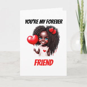 Cartes Pour Fêtes Annuelles mignonne fille afro-américaine pour toujours ami c