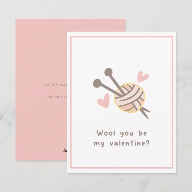 Cartes Pour Fêtes Annuelles Mignonne laine romantique tu es ma Saint Valentin (Devant / Derrière)