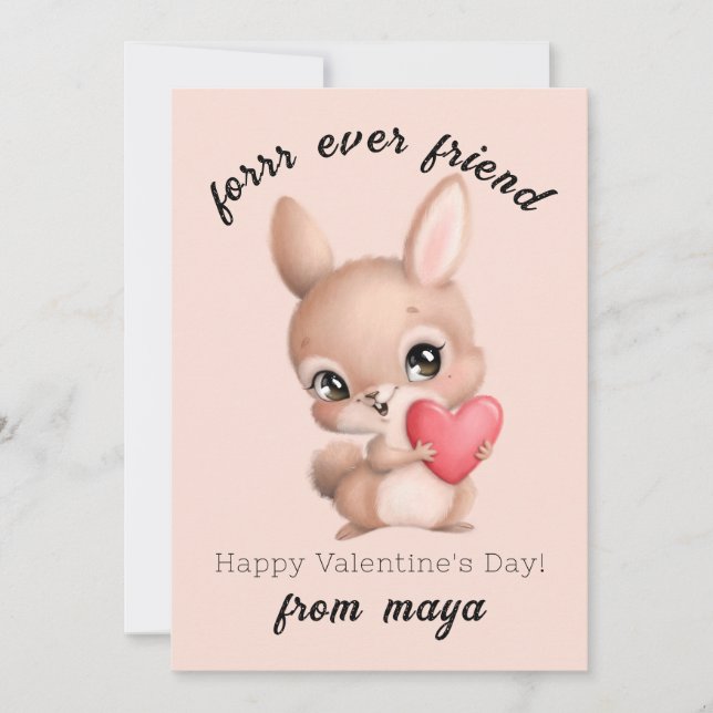 Cartes Pour Fêtes Annuelles Mignonne lapin Classroom Valentine card (Devant)