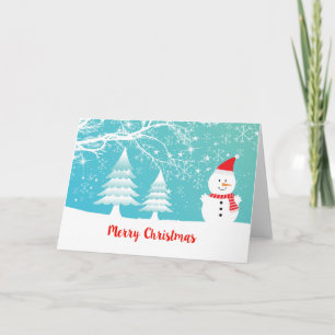 Cartes Pour Fêtes Annuelles Mignonne main Snowman Écrit Joyeux Noël
