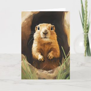 Cartes Pour Fêtes Annuelles Mignonne marmotte