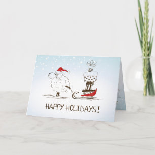 Cartes Pour Fêtes Annuelles Mignonne Mérite Mouton de Noël - Joyeuses Fêtes