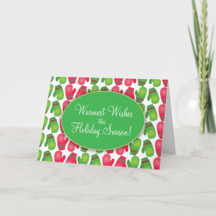 Cartes Pour Fêtes Annuelles Mignonne Mittens Chaleureux voeux Noël