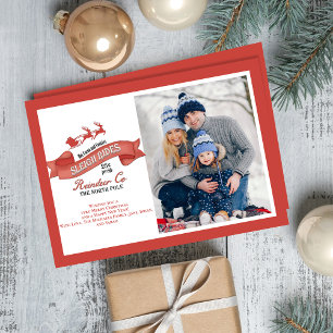 Cartes Pour Fêtes Annuelles Mignonne One Photo Sleigh Rides Noël
