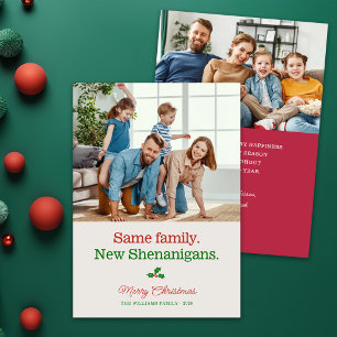 Cartes Pour Fêtes Annuelles Mignonne Photo de Noël de la Famille Drôle