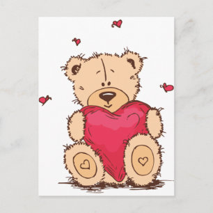 Cartes Pour Fêtes Annuelles Mignonne Valentine's Day Teddy Bear