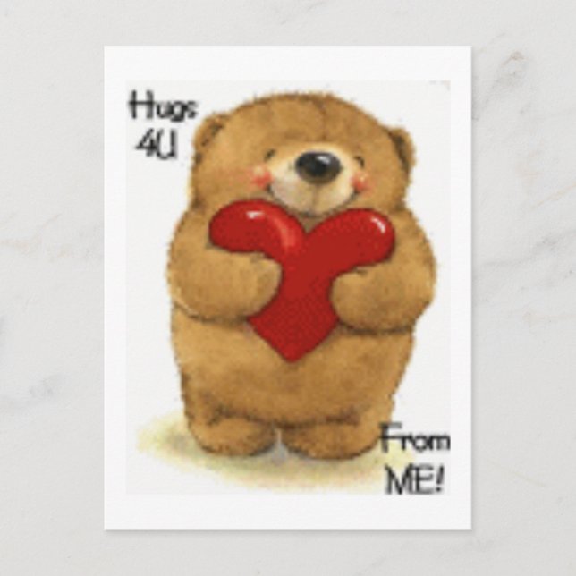 Cartes Pour Fêtes Annuelles Mignonnes Embrasses Pour Vous Valentine Teddy (Devant)