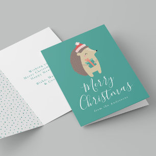 Cartes Pour Fêtes Annuelles Mignons amis d'hiver Hérisson Hérisson non photo