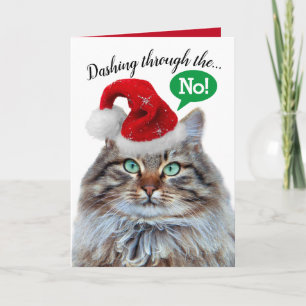 Cartes Pour Fêtes Annuelles Mignons Dashs À Travers Le Chat De Neige