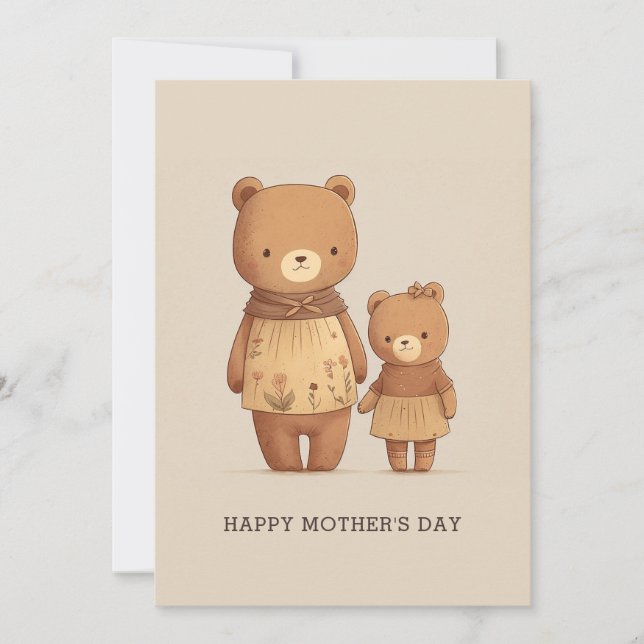 Cartes Pour Fêtes Annuelles Mignons ours en peluche de dessin animé. Fête des  (Devant)