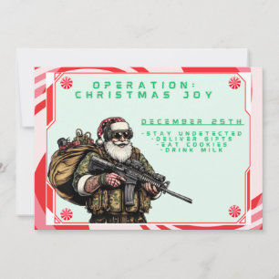 Cartes Pour Fêtes Annuelles Militaire amusant/Père Noël de Noël