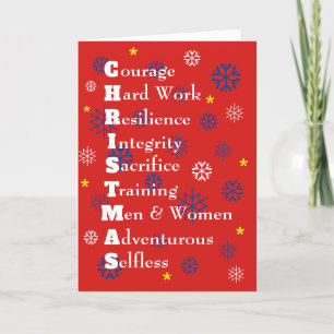 Cartes Pour Fêtes Annuelles Militaire USA - Joyeux Noël rouge personnalisable