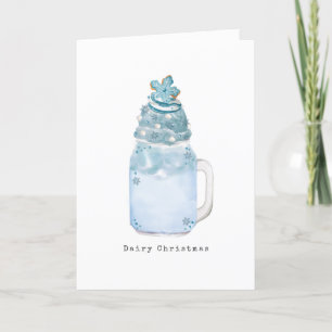 Cartes Pour Fêtes Annuelles Milkshake à la jarre bleue Dairy Christmas 