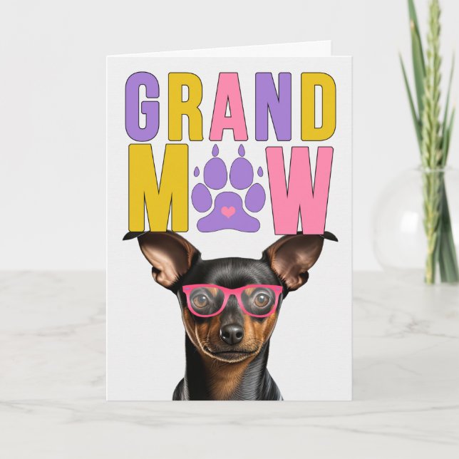 Cartes Pour Fêtes Annuelles Min Min Chien Drôle Jour des Grands-Parents (Devant)