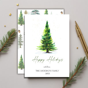 Cartes Pour Fêtes Annuelles Mini Élégant Pine Tree Noël Salutation Ho