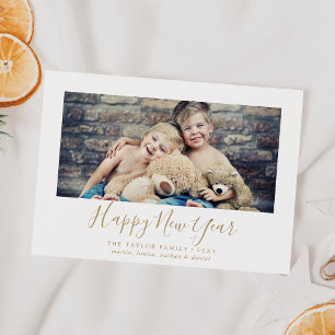 Cartes Pour Fêtes Annuelles Mini Gold Joyeux Paysage du Nouvel An