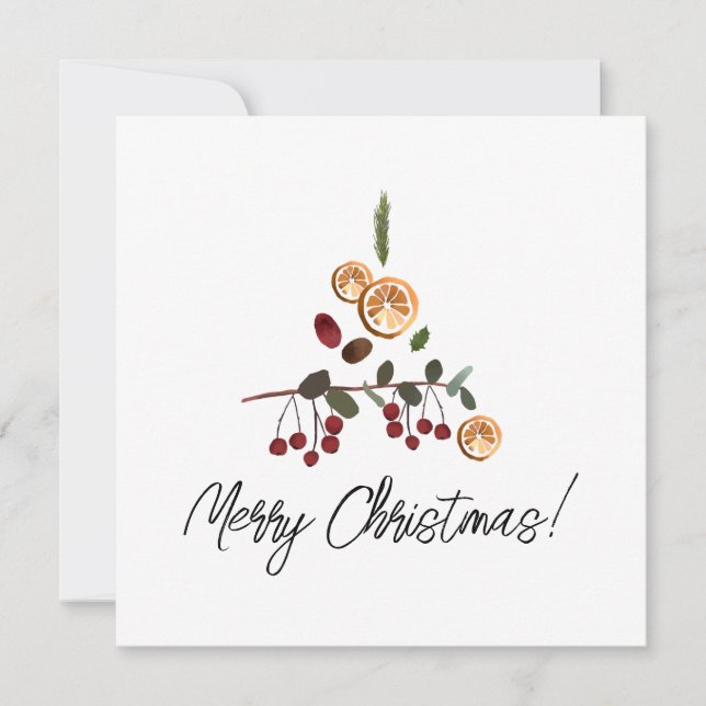 Cartes Pour Fêtes Annuelles Mini Joyeux Noël feuillage forestier de Noël (Devant)