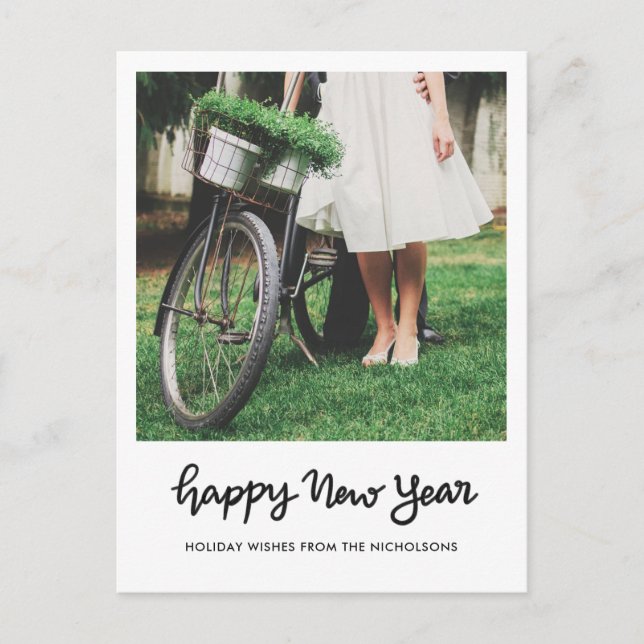 Cartes Pour Fêtes Annuelles Mini Joyeux Nouvel An manuscrit photo (Devant)