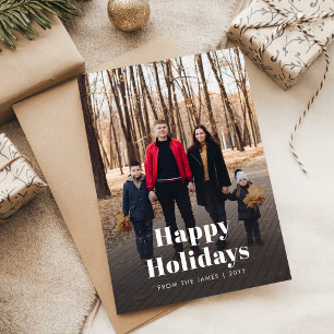 Cartes Pour Fêtes Annuelles Mini Noël élégant Photo de famille moderne