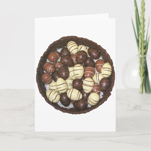 Cartes Pour Fêtes Annuelles Mini oeufs de Pâques dans le nid de chocolat (Devant)