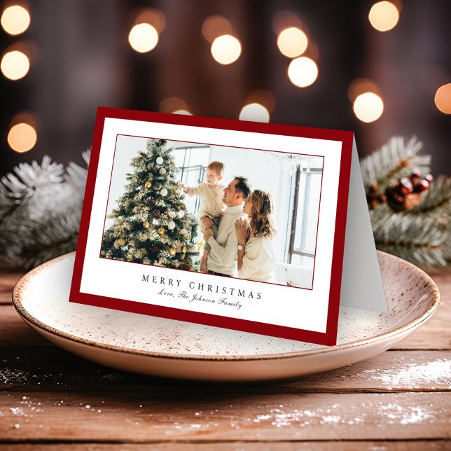 Cartes Pour Fêtes Annuelles Miniature rouge photo Noël élégant (Créateur téléchargé)