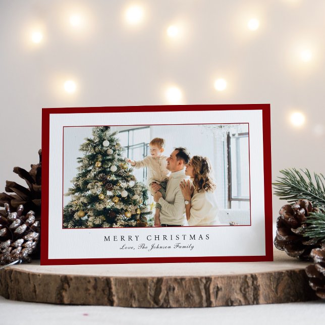 Cartes Pour Fêtes Annuelles Miniature rouge photo Noël élégant (Créateur téléchargé)