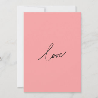 Cartes Pour Fêtes Annuelles Minimal Love Script — Blush Pink Modern