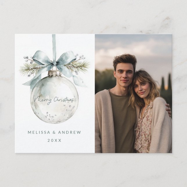 Cartes Pour Fêtes Annuelles Minimal Merry Christmas Ornament (Devant)