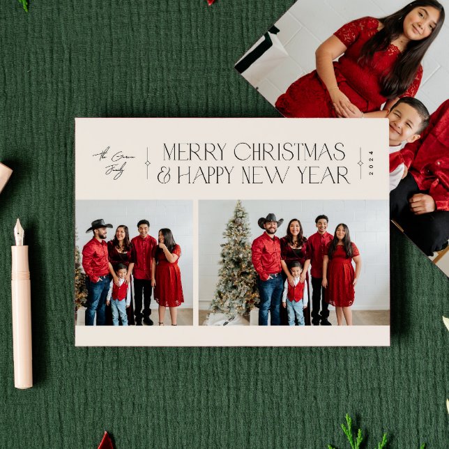 Cartes Pour Fêtes Annuelles Minimalisme Élégant Multiphoto (Créateur téléchargé)