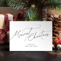 Minimalist Elegant Script Merriest Christmas