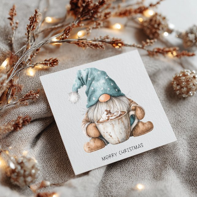 Cartes Pour Fêtes Annuelles Minimalist Gnome Merry Christmas (Créateur téléchargé)