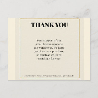 Cartes Pour Fêtes Annuelles Minimalist Gold Border Luxury Business Thank You P
